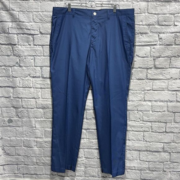Bonobos Golf Pants Men Blue Straight Fit Micro Houndstooth‎ Zip Ankle Size 40X32 - Picture 2 of 13